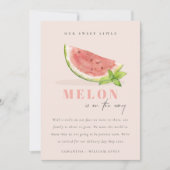 Onze kleine Melon Mint Blush Boy aankondiging beve (Voorkant)