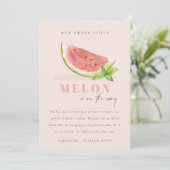 Onze kleine Melon Mint Blush Boy aankondiging beve (Staand voorkant)
