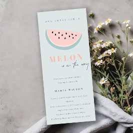 Onze kleine Melon Pastel Aqua Blue Baby shower Kaart