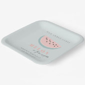 Onze kleine Melon Pastel Blauw elke dag van de zon Papieren Bordje (Gebogen)