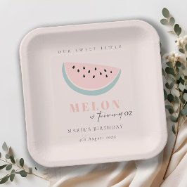 Onze kleine Melon pastel roze elke dag van de leef Papieren Bordje