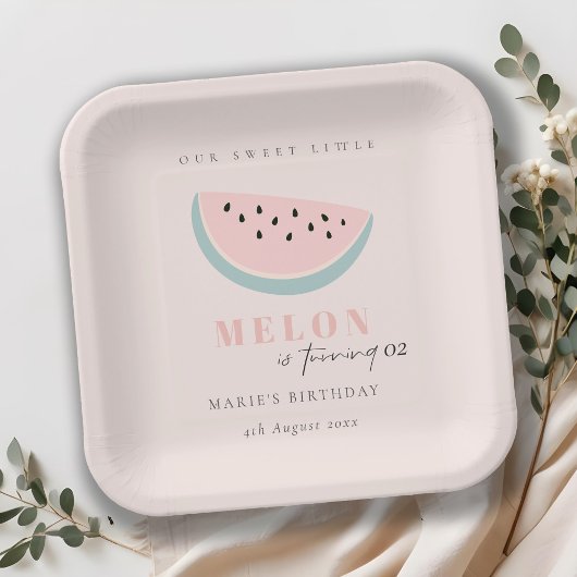 Onze kleine Melon pastel roze elke dag van de leef Papieren Bordje