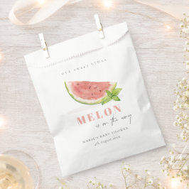 Onze kleine Melon Red Waterverf Baby shower Bedankzakje