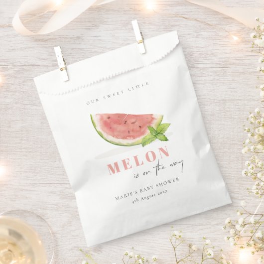 Onze kleine Melon Red Waterverf Baby shower Bedankzakje (Geknipt)