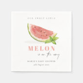 Onze kleine Melon Red Waterverf Baby shower Servet (Voorkant)