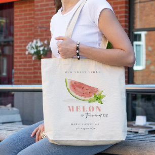 Onze kleine Melon Red Waterverf Baby shower Tote Bag