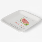 Onze kleine Melon Rood Groen elke zondag Papieren Bordje (Gebogen)