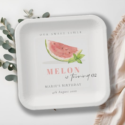 Onze kleine Melon Rood Groen elke zondag Papieren Bordje