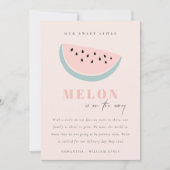 Onze kleine Melon Roze blush Girl aankondiging bev (Voorkant)