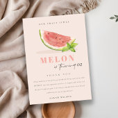 Onze kleine Melon Waterverf blush Baby shower Bedankkaart