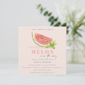 Onze kleine Melon Waterverf blush Baby shower Kaart (Staand voorkant)