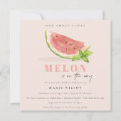 Onze kleine Melon Waterverf blush Baby shower Kaart (Voorkant)