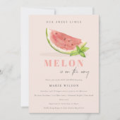 Onze kleine Melon Waterverf blush Baby shower Kaart (Voorkant)
