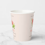 Onze kleine Melon Waterverf blush Baby shower Papieren Bekers (Links)