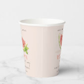 Onze kleine Melon Waterverf blush Baby shower Papieren Bekers (Rechts)