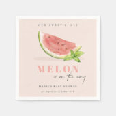 Onze kleine Melon Waterverf blush Baby shower Servet (Voorkant)