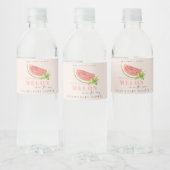 Onze kleine Melon Waterverf blush Baby shower Waterfles Etiket (Flessen)