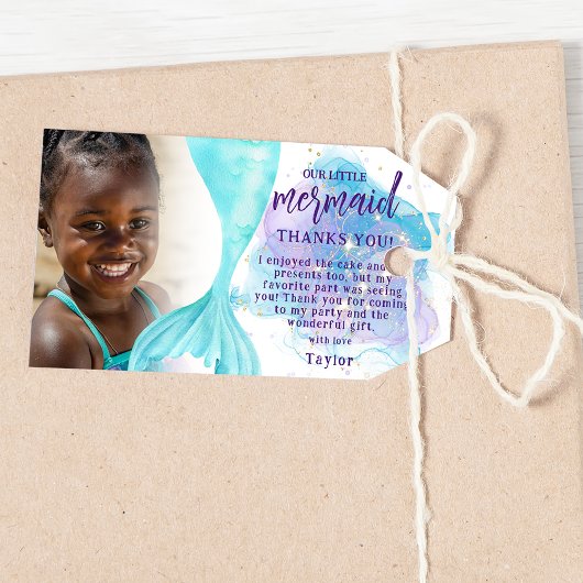 Onze kleine Mermaid Foto Birthday Party Cadeaulabel