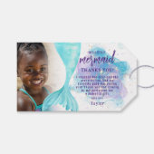 Onze kleine Mermaid Foto Birthday Party Cadeaulabel (Voorkant (Horizontaal))