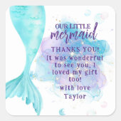 Onze kleine Mermaid Foto Birthday Party Vierkante Sticker (Voorkant)