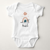 Onze kleine Mirakel Boho waterverf Rainbow Baby Bo Romper (Voorkant)