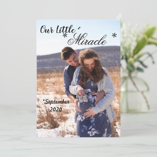 Onze kleine 'Mirakel Pregnancy' Kaart kondiging (Staand voorkant)