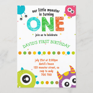 Onze kleine Monster Baby First Birthday Cute Kaart