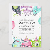 Onze kleine Monster Kind's 1e verjaardagsfeestje Kaart (Voorkant)