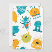 Onze kleine monster kleurrijke verjaardag kaart (Achterkant)
