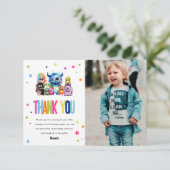 Onze kleine monster verjaardag bedankkaart (Staand voorkant)