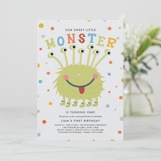 Onze Kleine Monster Verjaardag Kaart (Staand voorkant)