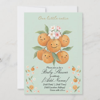 Onze Kleine Moppie Waterverf Mandarijn Oranje Bloe Kaart