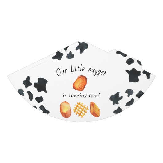 Onze kleine nugget draait één verjaardag voor kind feesthoedjes (Voorkant)