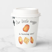 Onze kleine nugget draait één verjaardag voor kind papieren bekers (Voorkant)