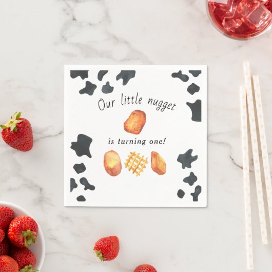 Onze kleine nugget draait één verjaardag voor kind servet (Insitu)