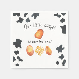 Onze kleine nugget draait één verjaardag voor kind servet