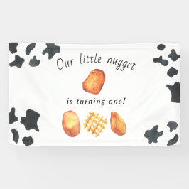 Onze kleine nugget draait één verjaardag voor kind spandoek