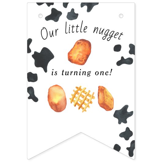 Onze kleine nugget draait één verjaardag voor kind vlaggetjes (Tweede vlag)