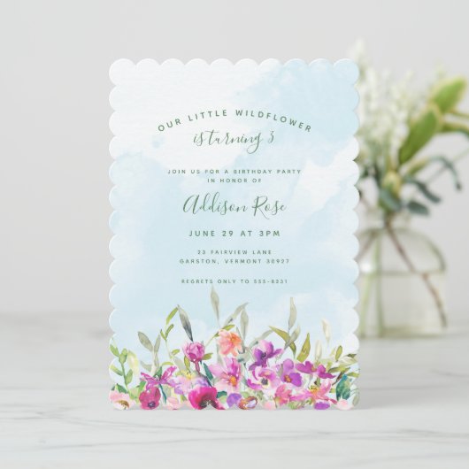 Onze kleine Paarse bloemenbloem Kaart (Staand voorkant)