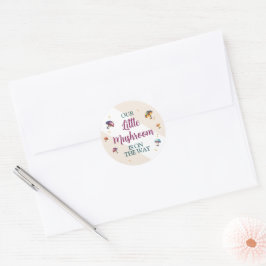 Onze Kleine Paddenstoel Baby Shower Ronde Sticker
