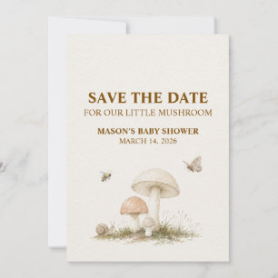 Onze Kleine Paddenstoel Baby Shower Save the Date Kaart
