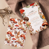 Onze kleine paddenstoel Boho Herfst Baby shower Kaart