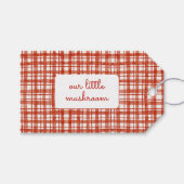 Onze kleine paddenstoel Plaid Baby shower dank u Cadeaulabel (Voorkant (Horizontaal))