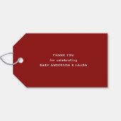 Onze kleine paddenstoel Plaid Baby shower dank u Cadeaulabel (Achterkant Horizontaal)