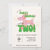 Onze kleine partij ballon dier 2e verjaardag kaart (Voorkant)