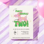 Onze kleine partij ballon dier 2e verjaardag kaart