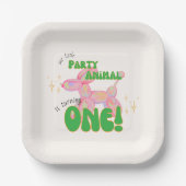 Onze kleine party ballon dier 1e verjaardag papieren bordje (Voorkant)