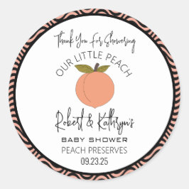 "Onze Kleine Perzik" Baby Shower Favor Label