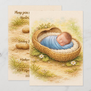 Onze Kleine Pinda Baby Digitale Download Uitnodigi Kaart