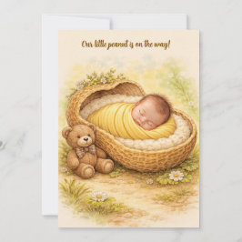 Onze Kleine Pinda Baby Digitale Download Uitnodigi Kaart
